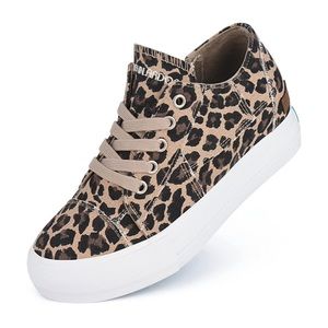 Hidden Wedge Platform Leopard Print Sneakers NIB
